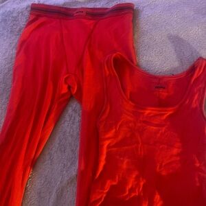 SKIMS Women's Vibrant Red Pajama Set